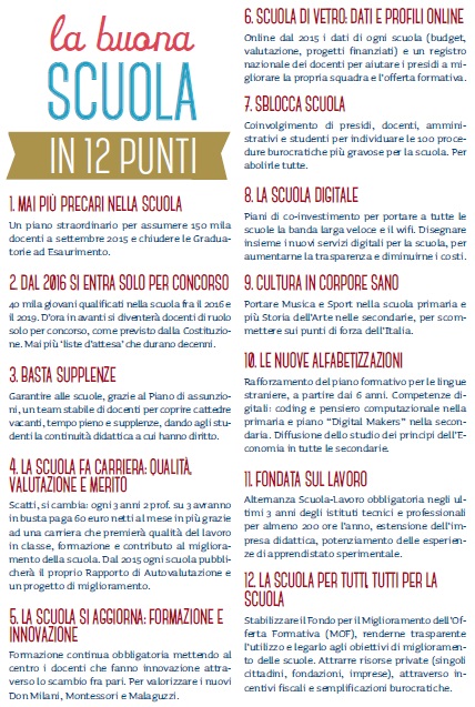 12 punti la buona scuola